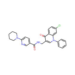 O=C(NCc1cn(-c2ccccc2)c2cc(Cl)ccc2c1=O)c1ccc(N2CCCCC2)nc1 ZINC000096170157