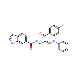 O=C(NCc1cn(-c2ccccc2)c2cc(Cl)ccc2c1=O)c1ccc2cc[nH]c2c1 ZINC000142274920