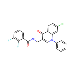 O=C(NCc1cn(-c2ccccc2)c2cc(Cl)ccc2c1=O)c1cccc(F)c1F ZINC000096170150