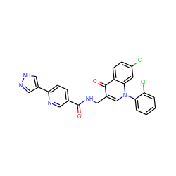 O=C(NCc1cn(-c2ccccc2Cl)c2cc(Cl)ccc2c1=O)c1ccc(-c2cn[nH]c2)nc1 ZINC000096170194