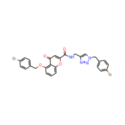 O=C(NCc1cn(Cc2ccc(Br)cc2)nn1)c1cc(=O)c2c(OCc3ccc(Br)cc3)cccc2o1 ZINC000150600885