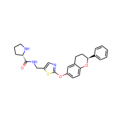 O=C(NCc1cnc(Oc2ccc3c(c2)CC[C@@H](c2ccccc2)O3)s1)[C@@H]1CCCN1 ZINC000169710725