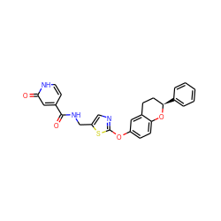 O=C(NCc1cnc(Oc2ccc3c(c2)CC[C@@H](c2ccccc2)O3)s1)c1cc[nH]c(=O)c1 ZINC000169710560