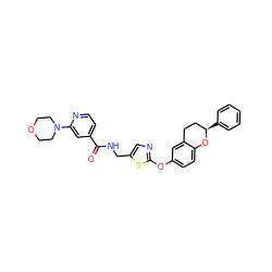 O=C(NCc1cnc(Oc2ccc3c(c2)CC[C@@H](c2ccccc2)O3)s1)c1ccnc(N2CCOCC2)c1 ZINC000169710552