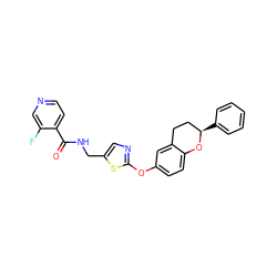 O=C(NCc1cnc(Oc2ccc3c(c2)CC[C@@H](c2ccccc2)O3)s1)c1ccncc1F ZINC000169710548