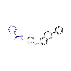 O=C(NCc1cnc(Oc2ccc3c(c2)CC[C@@H](c2ccccc2)O3)s1)c1ccncn1 ZINC000169710563