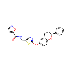 O=C(NCc1cnc(Oc2ccc3c(c2)CC[C@@H](c2ccccc2)O3)s1)c1ccno1 ZINC000169710490