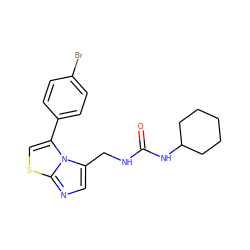 O=C(NCc1cnc2scc(-c3ccc(Br)cc3)n12)NC1CCCCC1 ZINC000299832268