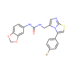 O=C(NCc1cnc2scc(-c3ccc(Br)cc3)n12)Nc1ccc2c(c1)OCO2 ZINC000299835084