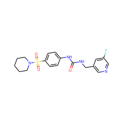 O=C(NCc1cncc(F)c1)Nc1ccc(S(=O)(=O)N2CCCCC2)cc1 ZINC000096271361