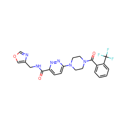 O=C(NCc1cocn1)c1ccc(N2CCN(C(=O)c3ccccc3C(F)(F)F)CC2)nn1 ZINC000095595574