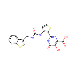 O=C(NCc1csc2ccccc12)Nc1ccsc1-c1nc(C(=O)O)c(O)c(=O)[nH]1 ZINC000003583352