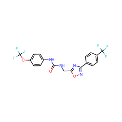 O=C(NCc1nc(-c2ccc(C(F)(F)F)cc2)no1)Nc1ccc(OC(F)(F)F)cc1 ZINC000001029300