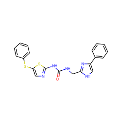 O=C(NCc1nc(-c2ccccc2)c[nH]1)Nc1ncc(Sc2ccccc2)s1 ZINC000028864095