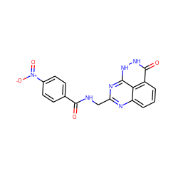 O=C(NCc1nc2cccc3c(=O)[nH][nH]c(n1)c23)c1ccc([N+](=O)[O-])cc1 ZINC000059281543