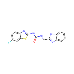 O=C(NCc1nc2ccccc2[nH]1)Nc1nc2ccc(F)cc2s1 ZINC000028864070