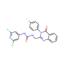 O=C(NCc1nc2ccccc2c(=O)n1-c1ccc(F)cc1)Nc1cc(Cl)nc(Cl)c1 ZINC000029135139