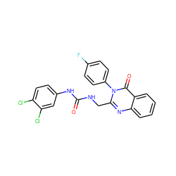 O=C(NCc1nc2ccccc2c(=O)n1-c1ccc(F)cc1)Nc1ccc(Cl)c(Cl)c1 ZINC000136409220