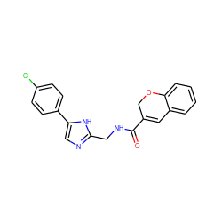 O=C(NCc1ncc(-c2ccc(Cl)cc2)[nH]1)C1=Cc2ccccc2OC1 ZINC001772581401