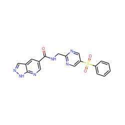 O=C(NCc1ncc(S(=O)(=O)c2ccccc2)cn1)c1cnc2[nH]ncc2c1 ZINC001772645460