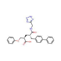 O=C(NCc1nn[nH]n1)[C@H](Cc1ccc(-c2ccccc2)cc1)C[C@H](COc1ccccc1)C(=O)O ZINC000029244123