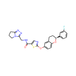 O=C(NCc1nnc2n1CCC2)c1cnc(Oc2ccc3c(c2)CC[C@@H](c2cccc(F)c2)O3)s1 ZINC000169710446