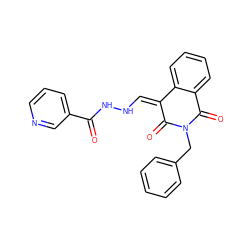 O=C(NN/C=C1\C(=O)N(Cc2ccccc2)C(=O)c2ccccc21)c1cccnc1 ZINC000006414194