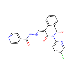 O=C(NN/C=C1\C(=O)N(c2ccc(Cl)cn2)C(=O)c2ccccc21)c1ccncc1 ZINC000003301466