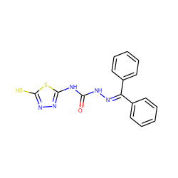 O=C(NN=C(c1ccccc1)c1ccccc1)Nc1nnc(S)s1 ZINC000028863664