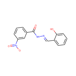 O=C(NN=Cc1ccccc1O)c1cccc([N+](=O)[O-])c1 ZINC000254135629