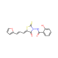 O=C(NN1C(=O)/C(=C/C=C/c2ccco2)SC1=S)c1ccccc1O ZINC000005478356