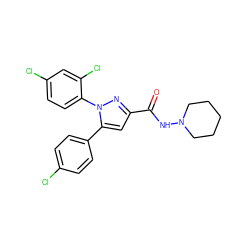 O=C(NN1CCCCC1)c1cc(-c2ccc(Cl)cc2)n(-c2ccc(Cl)cc2Cl)n1 ZINC000013493229