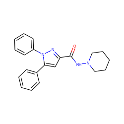 O=C(NN1CCCCC1)c1cc(-c2ccccc2)n(-c2ccccc2)n1 ZINC000095604994