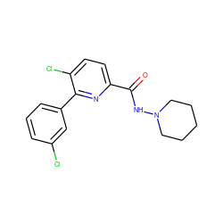 O=C(NN1CCCCC1)c1ccc(Cl)c(-c2cccc(Cl)c2)n1 ZINC000150119372