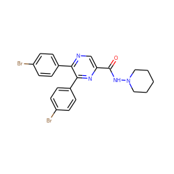 O=C(NN1CCCCC1)c1cnc(-c2ccc(Br)cc2)c(-c2ccc(Br)cc2)n1 ZINC000028648864