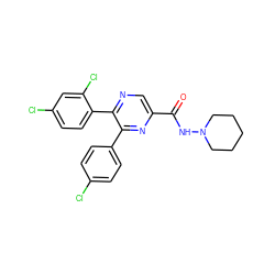 O=C(NN1CCCCC1)c1cnc(-c2ccc(Cl)cc2Cl)c(-c2ccc(Cl)cc2)n1 ZINC000028648856