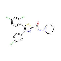 O=C(NN1CCCCC1)c1nc(-c2ccc(Cl)cc2)c(-c2ccc(Cl)cc2Cl)s1 ZINC000003962136