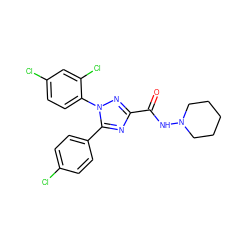 O=C(NN1CCCCC1)c1nc(-c2ccc(Cl)cc2)n(-c2ccc(Cl)cc2Cl)n1 ZINC000013611845