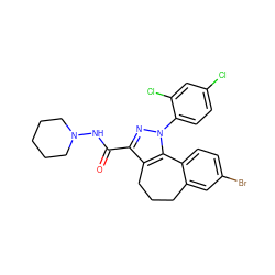 O=C(NN1CCCCC1)c1nn(-c2ccc(Cl)cc2Cl)c2c1CCCc1cc(Br)ccc1-2 ZINC000028637270