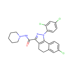 O=C(NN1CCCCC1)c1nn(-c2ccc(Cl)cc2Cl)c2c1CCc1cc(Cl)ccc1-2 ZINC000006745029