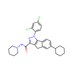 O=C(NN1CCCCC1)c1nn(-c2ccc(Cl)cc2Cl)c2c1Cc1cc(C3CCCCC3)ccc1-2 ZINC000653717840