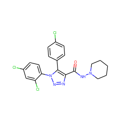 O=C(NN1CCCCC1)c1nnn(-c2ccc(Cl)cc2Cl)c1-c1ccc(Cl)cc1 ZINC000040900974