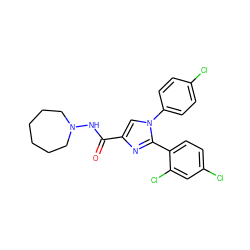 O=C(NN1CCCCCC1)c1cn(-c2ccc(Cl)cc2)c(-c2ccc(Cl)cc2Cl)n1 ZINC000036294687