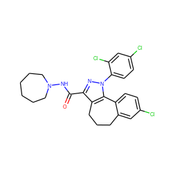 O=C(NN1CCCCCC1)c1nn(-c2ccc(Cl)cc2Cl)c2c1CCCc1cc(Cl)ccc1-2 ZINC000013676068