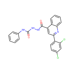 O=C(NNC(=O)c1cc(-c2ccc(Cl)cc2Cl)nc2ccccc12)Nc1ccccc1 ZINC000000659462