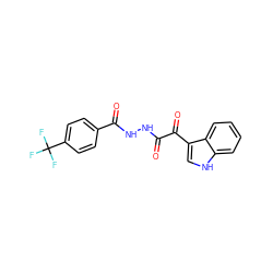 O=C(NNC(=O)c1ccc(C(F)(F)F)cc1)C(=O)c1c[nH]c2ccccc12 ZINC000072173500