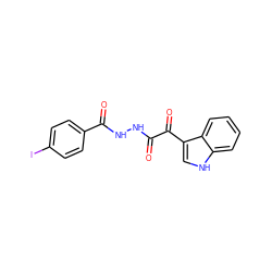 O=C(NNC(=O)c1ccc(I)cc1)C(=O)c1c[nH]c2ccccc12 ZINC000072173569