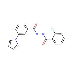 O=C(NNC(=O)c1ccccc1F)c1cccc(-n2cccc2)c1 ZINC000012539535