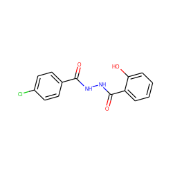 O=C(NNC(=O)c1ccccc1O)c1ccc(Cl)cc1 ZINC000004039770