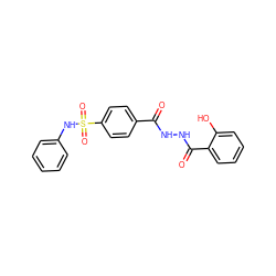 O=C(NNC(=O)c1ccccc1O)c1ccc(S(=O)(=O)Nc2ccccc2)cc1 ZINC000017575642